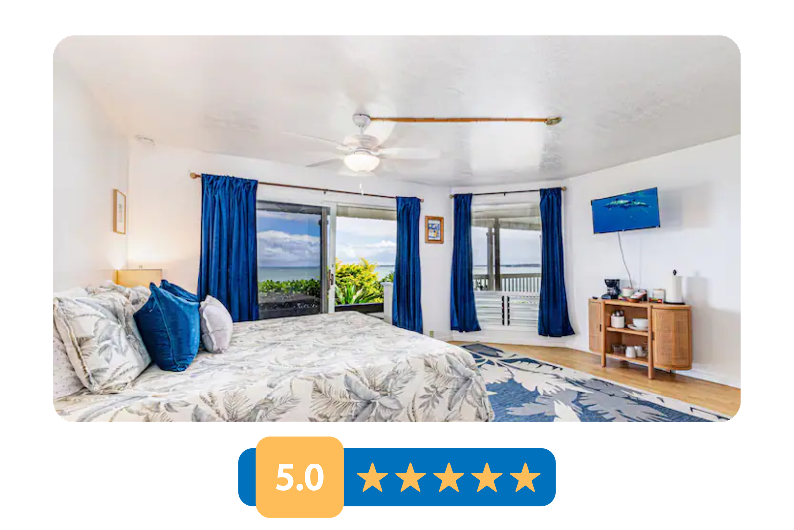 Dedicated Five Star Cleaning team with cleaning tools in Hilo, Hawaii living room.